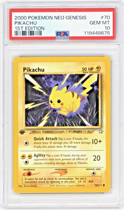 2000 POKEMON NEO GENESIS 1ST EDITION #70 PIKACHU PSA 10 - Image 1