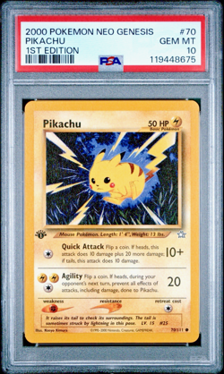 2000 POKEMON NEO GENESIS 1ST EDITION #70 PIKACHU PSA 10 - Image 2