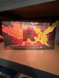 Pokemon TCG Team Rocket's Moltres ex Ultra-Premium Collection UPC in hand - Image 1