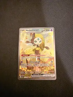 2025 Pokemon Black Bolt #167/086 Meloetta ex Special Illustration Rare - Image 3