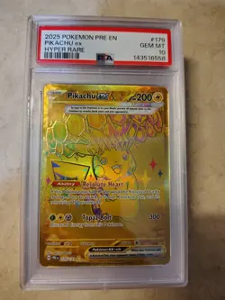 Pokemon Pikachu ex Sv: Prismatic Evolutions 179/131 Hyper Rare Holo PSA 10 2025 - Image 2