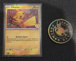 Pikachu (Pokemon Day 2026) 051/162 Holo with Coin - PokeMon TCG - Image 1