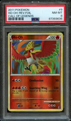 POKEMON HO-OH-REVERSE HOLO #9 | PSA 8 NM - MINT | CALL OF LEGENDS 2011 - Image 1