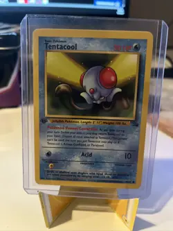 Pokemon TCG Tentacool Fossil 56 Regular 1st Edition Common LP/NM - Image 1