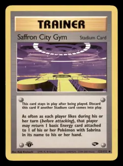Lightly Played Saffron City Gym 122/132 1st Edition Gym Challenge Uncommon - Image 1