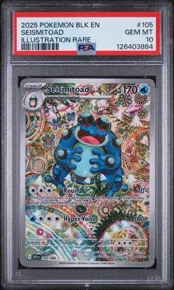 2025 POKEMON BLK EN-BLACK BOLT ILLUSTRATION RARE #105 SEISMITOAD PSA 10 - Image 1