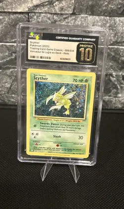 CGC PRISTINE 10 Scyther 006/034 Trading Card Game Classic Holo (2022) - Image 1