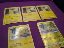 Pikachu Pokemon Go Holo And Reverse Holo 5 Card Lot - Image 2