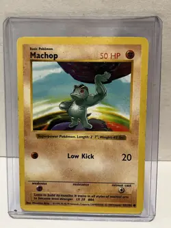 Pokemon Card Machop Shadowless Base Set Common 52/102 Excellent Condition - Image 1