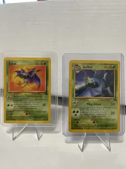 Zubat 57/62 + Golbat 34/62 Pokemon Cards TCG Base Set Fossil Bundle - Image 1