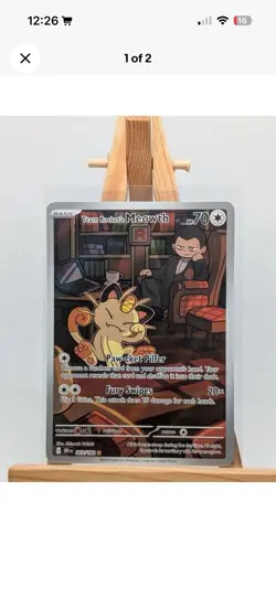 “Team Rocket’s Meowth 203/182 – SV10 Secret Rare Holo – Near Mint Pokemon” ✅ - Image 1