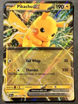 Pikachu EX 028/131 Double Rare Holo Prismatic Evolutions Pokemon TCG NM - Image 1
