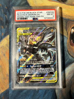 Pokemon TCG - Pikachu Zekrom GX SM168 Promo PSA 8 - Image 1