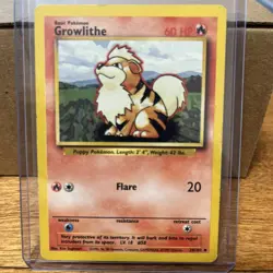 Pokemon TCG Growlithe Base Set 28/102 Regular LP. - Image 1