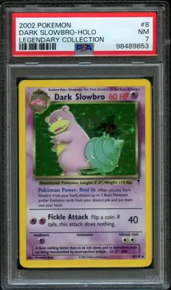 2002 Pokemon Legendary Collection Dark Slowbro Holo #8/110 PSA 7 Near Mint - Image 1