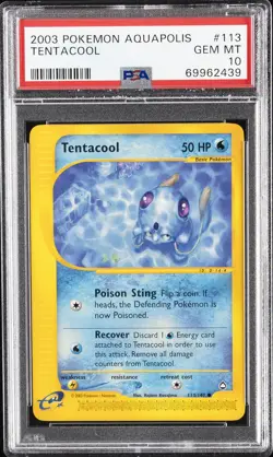 2003 POKEMON AQUAPOLIS #113 TENTACOOL PSA 10 - Image 1