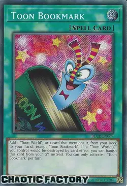 YUGIOH BLCR-EN067 Toon Bookmark Secret Rare 1st Edition NM - Image 1