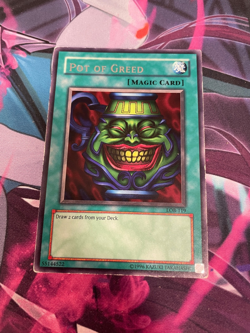 YUGIOH - POT OF GREED - RARE - LOB - UNLIMITED - MP - Image 1