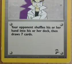 Imposter Professor Oak 102/130 Rare Non-Holo Base 2 Set Pokemon Trainer Card LP - Image 3