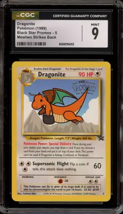 Pokemon Dragonite Movie WB Black Star Promo #5 CGC 9 Mint - Image 1