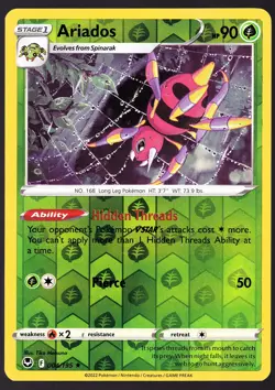 Ariados 004/195 Reverse Holo Silver Tempest Pokemon TCG Card NM - Image 1