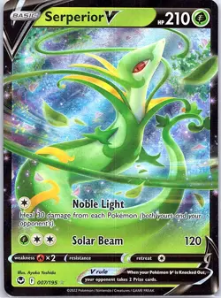 Serperior V 007/195 SWSH12: Silver Tempest - Pokemon Card - NM - Image 1