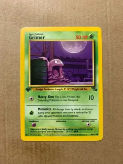 1st Edition Grimer 48/62 Fossil Set - Common Pokemon Card - NM/Mint - Image 1
