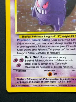 Pokemon Gengar Holo Rare Fossil WOTC 1999 5/62 - Image 3