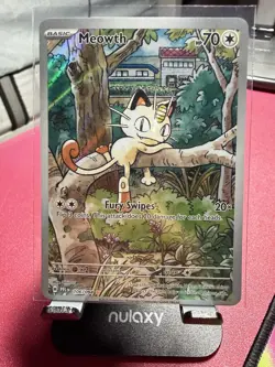 Meowth 106/094 Illustration Rare ME02: Phantasmal Flames Pokemon TCG NM Holo - Image 1