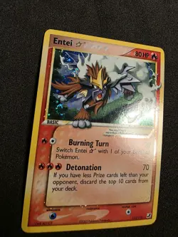 2005 EX Unseen Forces GOLD STAR Shiny Entei Holo Foil 113/115 Pokemon NM SWIRL - Image 5