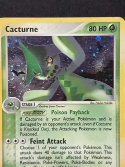 Cacturne Holo Rare SWIRL #2/100 -EX Sandstorm Cosmos- 2003 Vintage Pokemon - Image 3