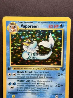 Vaporeon Holo Rare #12/64 - 1st Edition Jungle Set - 1999 WOTC Vintage Pokemon - Image 2