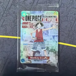 One Piece Monkey D. Luffy US College Basketball Promo Card - Image 1