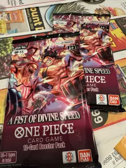 Two One Piece a Fist of Divine Speed OP-11 Booster Packs English Edition - Image 1