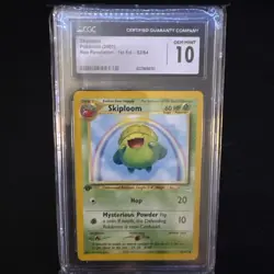 CGC 10 Skiploom 52/64 1st Edition Neo Revelation 2001 Pokemon Card - Image 1