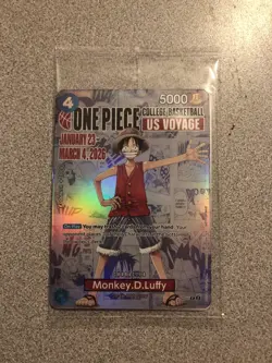 One Piece College Basketball US Voyage Monkey. D. Luffy Card and Poster Gonzaga - Image 1