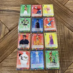 Disney 100 Weiss & Schwarz Cracked Ice Rare Trading Card (12) Lot - Image 1