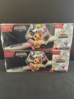 (2) Pokemon Sam’s Club Prismatic Evolutions Surprise Box + Booster Bundle Lot - Image 1