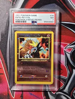 2001 Pokemon Movie Promo #34 Entei Reverse Foil PSA 7 - Image 1