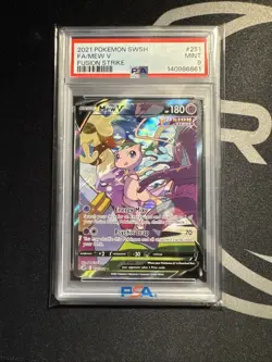 2021 Pokemon SWSH Fusion Strike Mew V Alternate Art 251/264 Holo PSA 9 Mint - Image 1