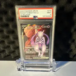 2025 Pokemon Destined Rivals Team Rockets Mewtwo Ex Ultra Rare 213/182 PSA 9 - Image 1