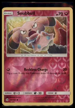 Pokemon - Snubbull SM Base Set #90/149 - Reverse Holo NM - Image 1