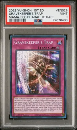 2022 YU-GI-OH! MAGNIFICENT MAVENS #EN029 GRAVEKEEPER'S TRAP PSA 9 - Image 1