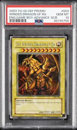2003 YU-GI-OH! PROMO #003 THE WINGED DRAGON OF RA PSA 10 - Image 1
