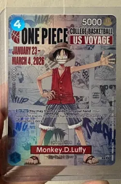 One Piece Monkey.D.Luffy College Basketball Promo Card St. John’s Sealed - Image 2