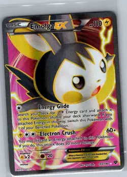 Emolga EX (143 Full Art) 143/146 XY Base Set - Pokemon Card - NM - Image 1