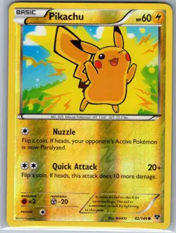 Pikachu 42/146 Reverse Holo XY Base Set - Pokemon Card - NM - Image 1