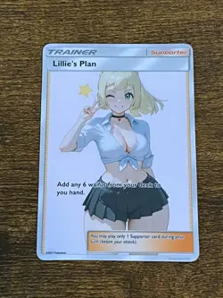 Beautiful Waifu Card - Lillie Casual - Goddess ACG Custom DIY Fan Art Card - Image 1