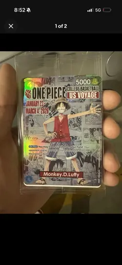 One Piece X Houston Cougars Monkey D Luffy US Voyage Promo Card & Sealed Poster - Image 1