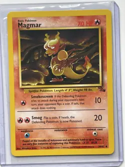 MAGMAR - Fossil Set - 39/62 - Uncommon - Pokemon Card - Unlimited Edition LP - Image 1